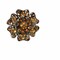 Vintage Flower Rhinestone Brooch Pin Gunmetal For Weddings Crafts 2 Inch X 2 3/4 Inch